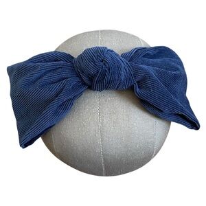 4/$25 Kidichic Navy Blue Corduroy Bow Headband